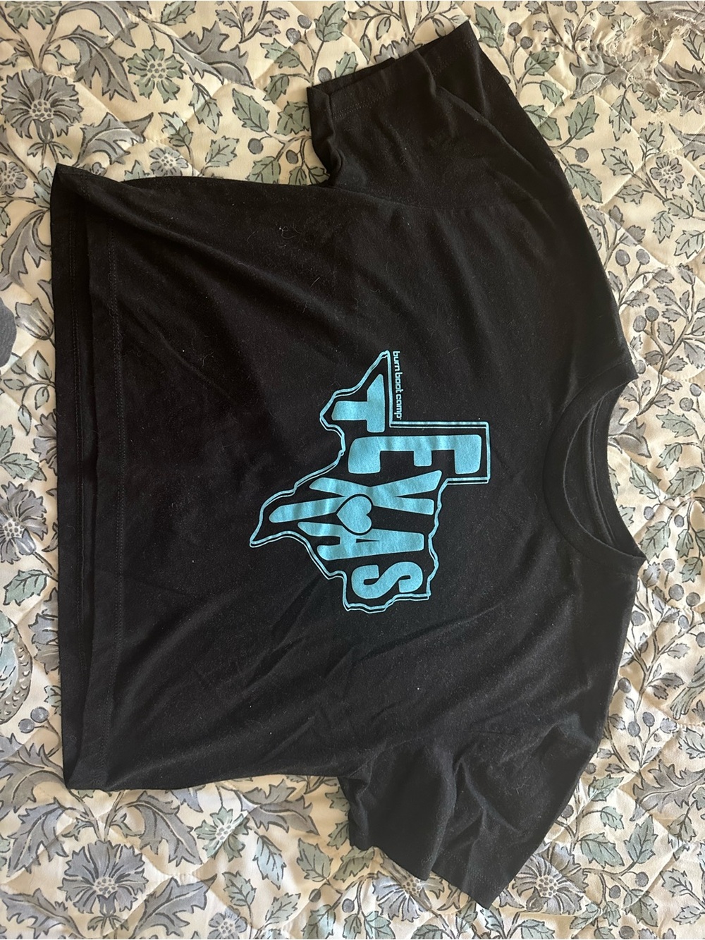 burn crop top Texas tshirt